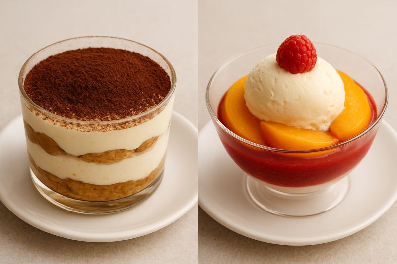 Tiramisù vs. Pêche Melba